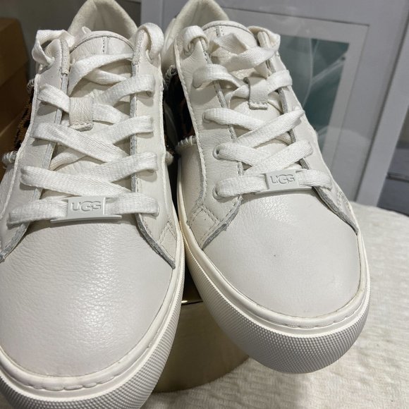UGG Women's Dinale Exotic Sneakers - Coconut Milk/Leopard 8.5M - Picture 4 of 13